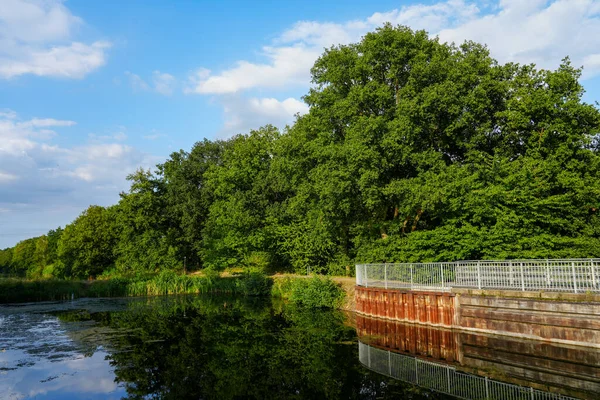 Alte Fahrt Canal Datteln Disused Section Dortmund Ems Canal Surrounding — Stockfoto