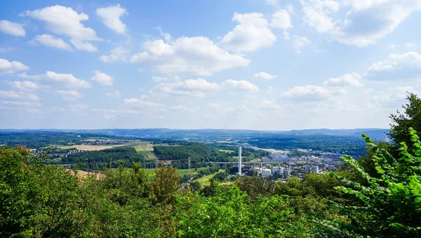 Widok Zagłębie Ruhry Stromych Zboczy Ruhry Hohensyburg Hagen Krajobraz Zagłębiu — Zdjęcie stockowe