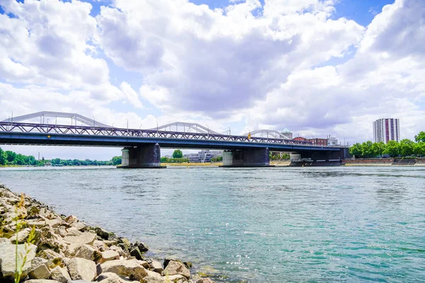 Ponte Konrad Adenauer Sul Reno Vicino Ludwigshafen — Foto Stock
