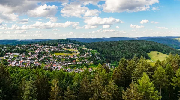 Baden Wuerttemberg Deki Wilhelmsfeld Yakınlarındaki Panoramik Manzara Dağları Ormanları Olan — Stok fotoğraf