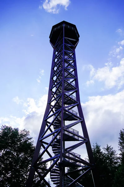 Teltschik Turm Bei Wilhelmsfeld Hoher Aussichtsturm Aus Metallkonstruktion — Stockfoto