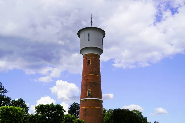 Wieża Ciśnień Ladenburgu Zabytek Miasta Skraju Parku Carla Benza — Zdjęcie stockowe