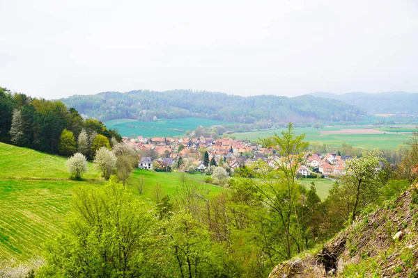 Almanya Nın Thüringen Kentindeki Kırsal Kesimin Panoramik Görüntüsü — Stok fotoğraf
