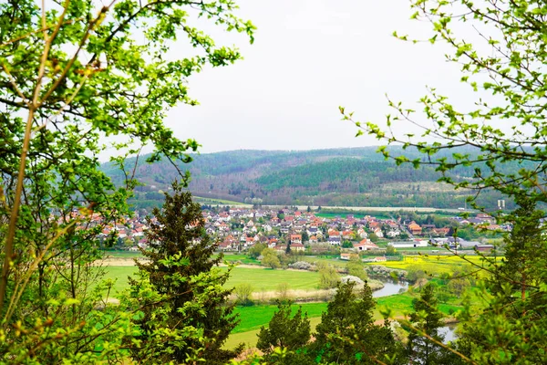 Panoramiczny Widok Wieś Turyngii Niemcy — Zdjęcie stockowe