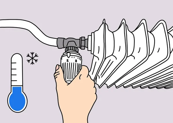 Radiateur Avec Thermostat Économisez Les Coûts Chauffage Hiver Des Coûts — Photo