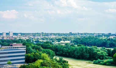 Muehlheim an der Ruhr manzarası. Ruhr bölgesinde şehir.