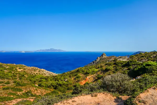 Άποψη Του Τοπίου Και Της Μεσογείου Από Βουνό Στο Ελληνικό — Φωτογραφία Αρχείου