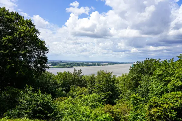 Hamburg 'daki Bismarckstein izleme platformundan Elbe manzarası