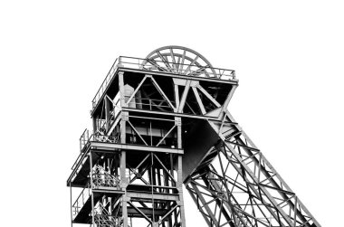 Ruhr bölgesinde kullanılmayan bir madenin sarma kulesi..