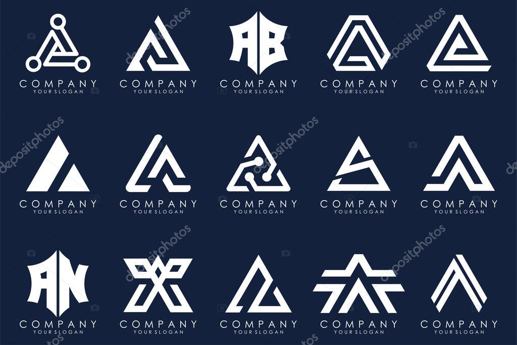 Letter A logo icon design template.