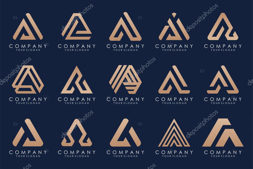 Letter A logo icon design template.