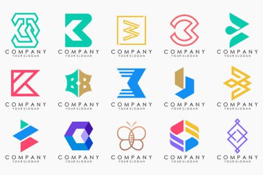 abstract letter B logo icon set. design for business of luxury, elegant, simple.