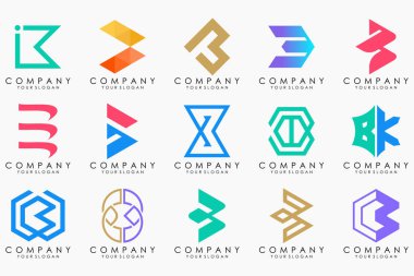 abstract letter B logo icon set. design for business of luxury, elegant, simple.