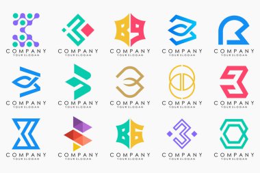 abstract letter B logo icon set. design for business of luxury, elegant, simple.