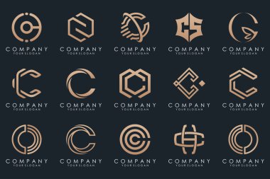 creative letter C logo icon set. design for business of luxury, elegant, simple. clipart