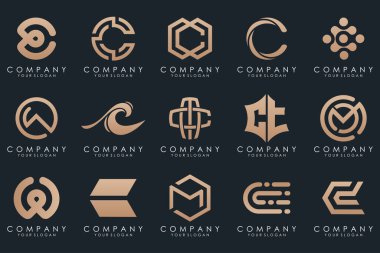 creative letter C logo icon set. design for business of luxury, elegant, simple.