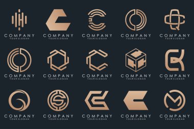 creative letter C logo icon set. design for business of luxury, elegant, simple.