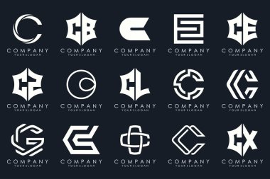 creative letter C logo icon set. design for business of luxury, elegant, simple.