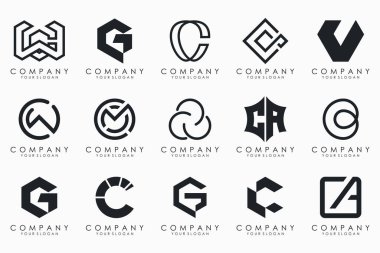 creative letter C logo icon set. design for business of luxury, elegant, simple.