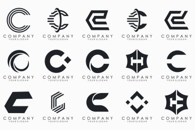 creative letter C logo icon set. design for business of luxury, elegant, simple.