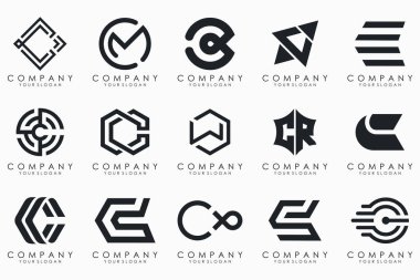 creative letter C logo icon set. design for business of luxury, elegant, simple.