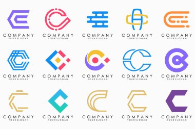 creative letter C logo icon set. design for business of luxury, elegant, simple.