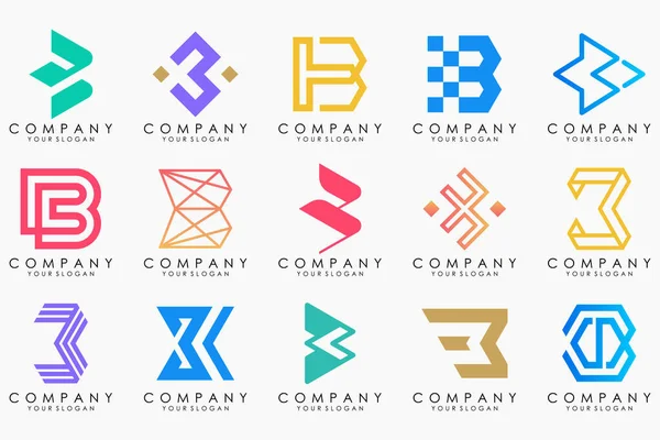 Abstract Letter Logo Icon Set Design Business Luxury Elegant Simple — Stok Vektör