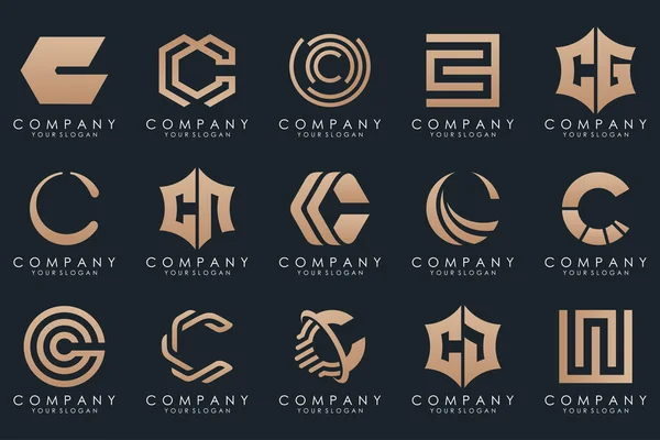 Creative Letter Logo Icon Set Design Business Luxury Elegant Simple — Stockvektor