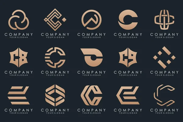 stock vector creative letter C logo icon set. design for business of luxury, elegant, simple.