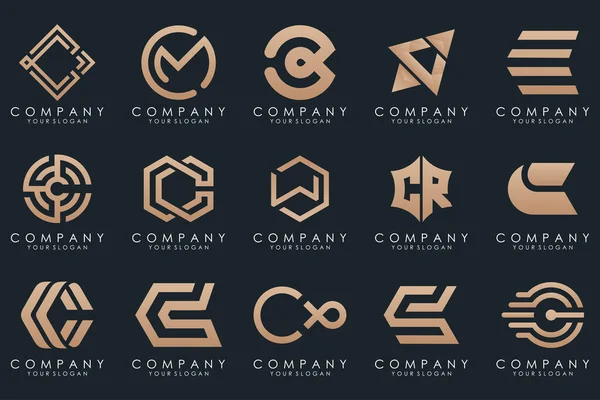 Creative Letter Logo Icon Set Design Business Luxury Elegant Simple — Image vectorielle