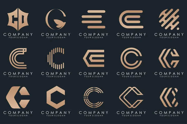 creative letter C logo icon set. design for business of luxury, elegant, simple.