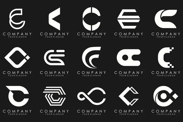 Creative Letter Logo Icon Set Design Business Luxury Elegant Simple — Stock vektor