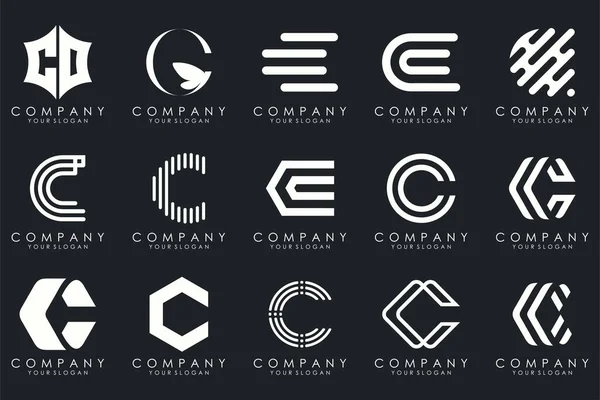 Creative Letter Logo Icon Set Design Business Luxury Elegant Simple — Vetor de Stock