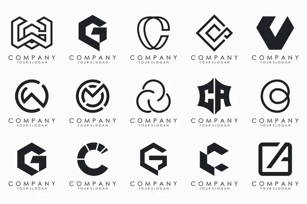 Creative Letter Logo Icon Set Design Business Luxury Elegant Simple — Image vectorielle