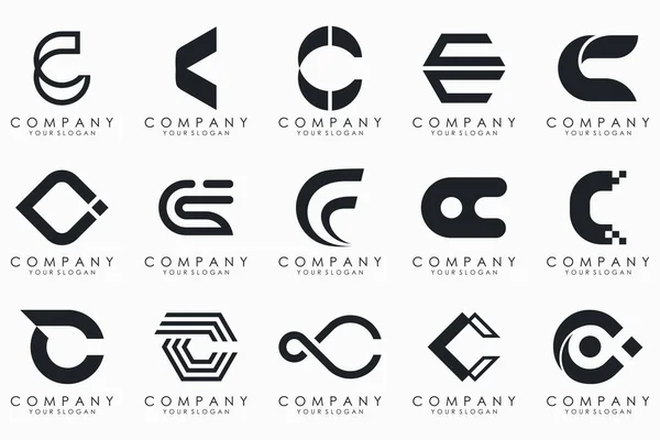 Creative Letter Logo Icon Set Design Business Luxury Elegant Simple — Stock Vector
