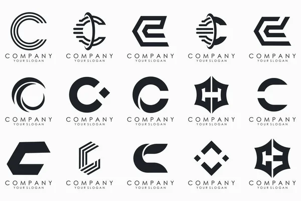 Creative Letter Logo Icon Set Design Business Luxury Elegant Simple — Archivo Imágenes Vectoriales