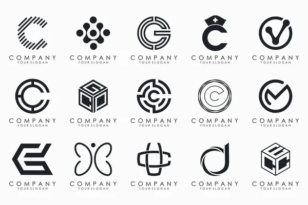 stock vector creative letter C logo icon set. design for business of luxury, elegant, simple.