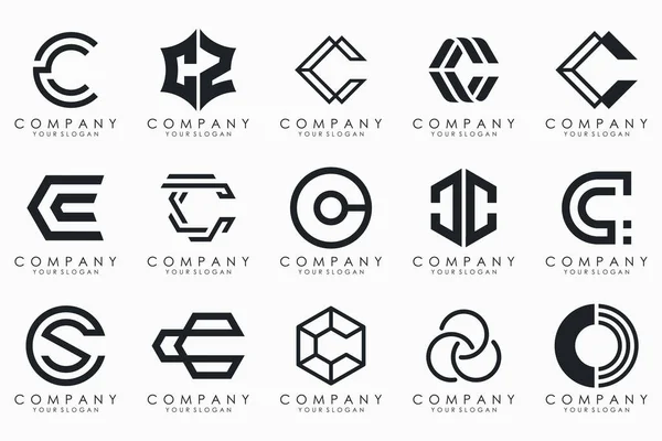Creative Letter Logo Icon Set Design Business Luxury Elegant Simple — Stockvektor