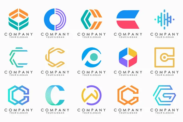 Creative Letter Logo Icon Set Design Business Luxury Elegant Simple —  Vetores de Stock