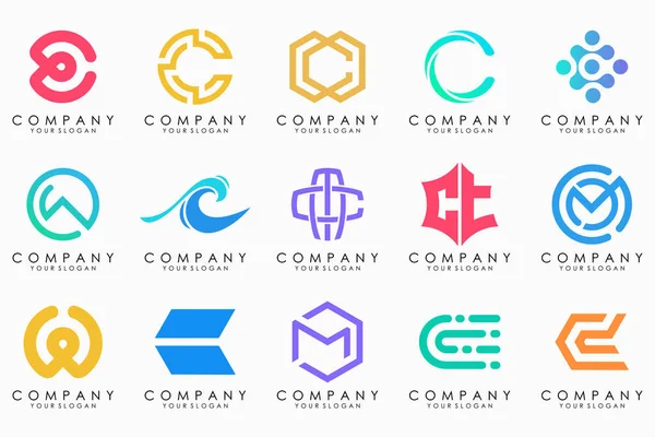 Creative Letter Logo Icon Set Design Business Luxury Elegant Simple — Stockový vektor