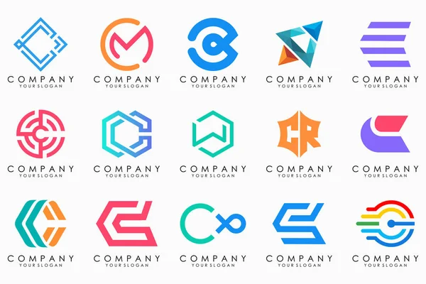 Creative Letter Logo Icon Set Design Business Luxury Elegant Simple — Stockový vektor