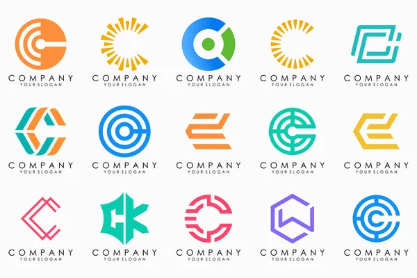 Creative Letter Logo Icon Set Design Business Luxury Elegant Simple —  Vetores de Stock