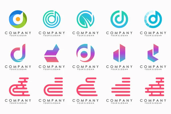 Résumé Lettre Logo Icône Ensemble Design Pour Les Entreprises Luxe — Image vectorielle