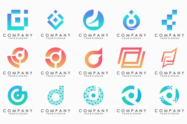 Abstrato Letra Logotipo Ícone Definido Design Para Negócios Luxo Elegante —  Vetores de Stock