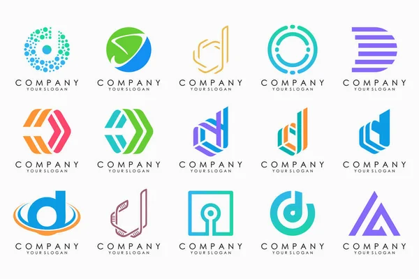 stock vector abstract letter D logo icon set. design for business of luxury, elegant, simple.