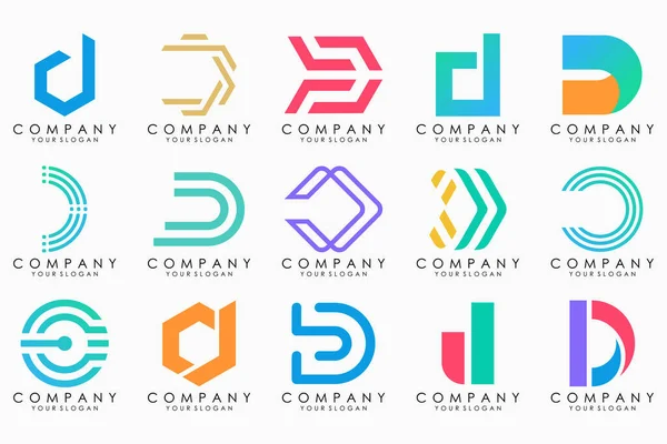Carta Abstracta Icono Del Logotipo Conjunto Diseño Para Negocios Lujo — Vector de stock