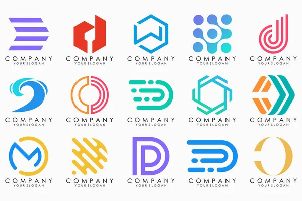 Résumé Lettre Logo Icône Ensemble Design Pour Les Entreprises Luxe — Image vectorielle