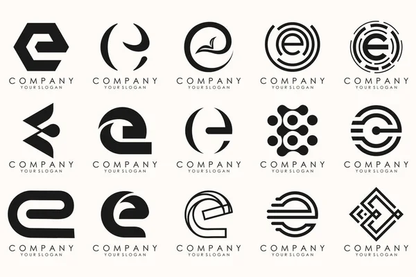 Coleção Letra Símbolo Design Logotipo Abstrato Logotipos Geométricos Mega Coleção — Vetor de Stock