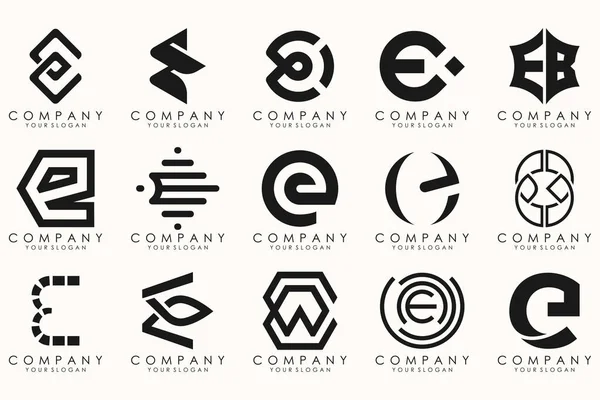 Kolekcja Litery Abstrakcyjny Symbol Projektu Logo Geometryczna Kolekcja Logo Mega — Wektor stockowy
