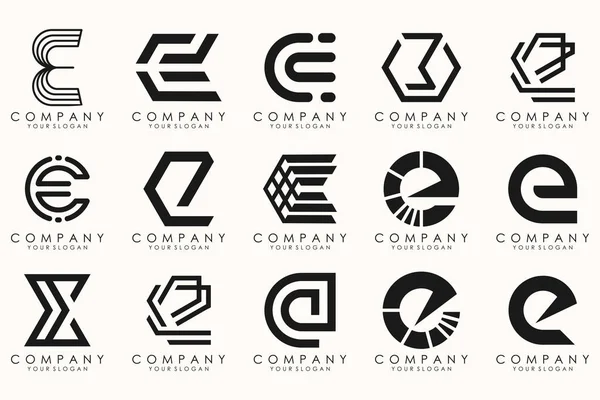 Coleção Letra Símbolo Design Logotipo Abstrato Logotipos Geométricos Mega Coleção — Vetor de Stock